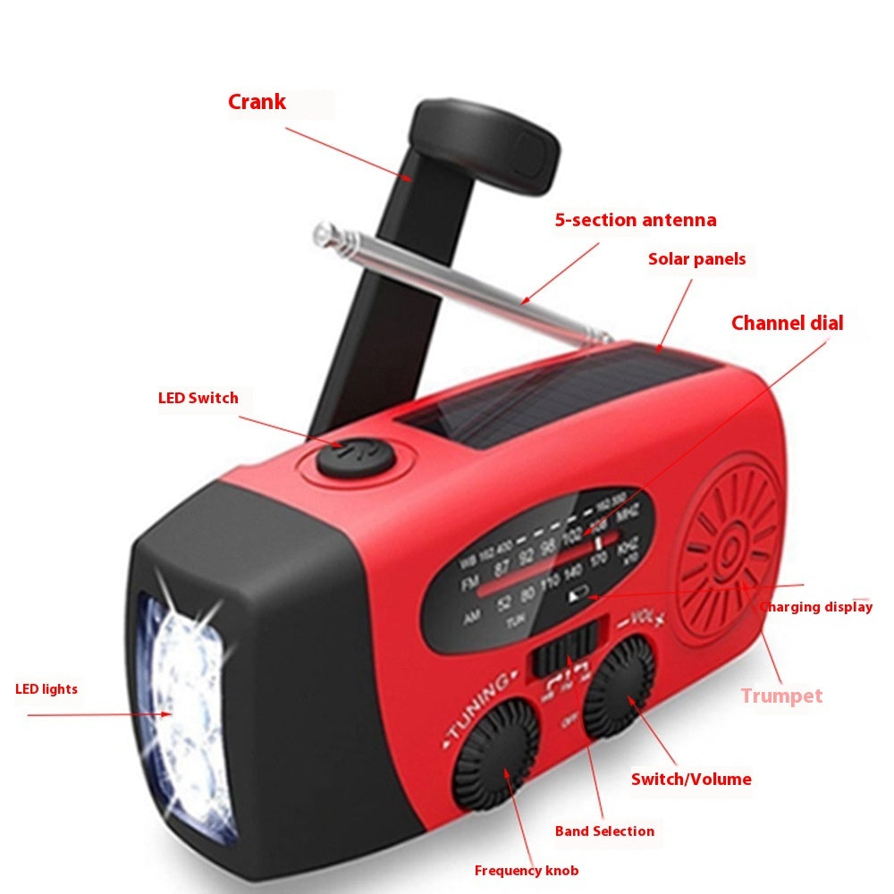 Mini-portable 3leds Solar Hand Emergency Radio